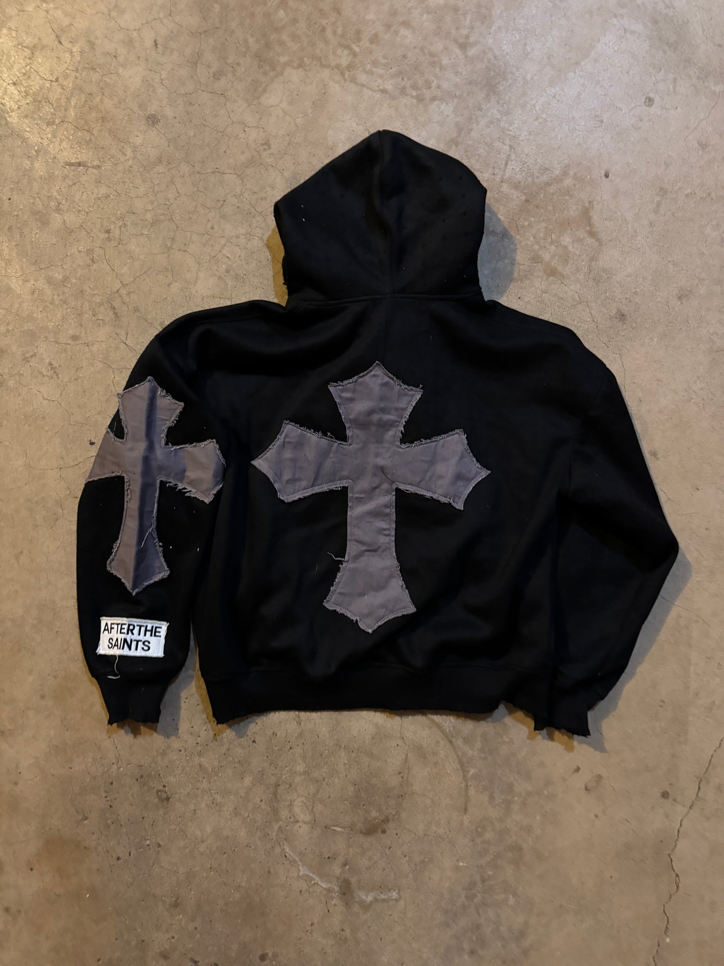 PATCHWORK BLACK SAINTS ZIP UP