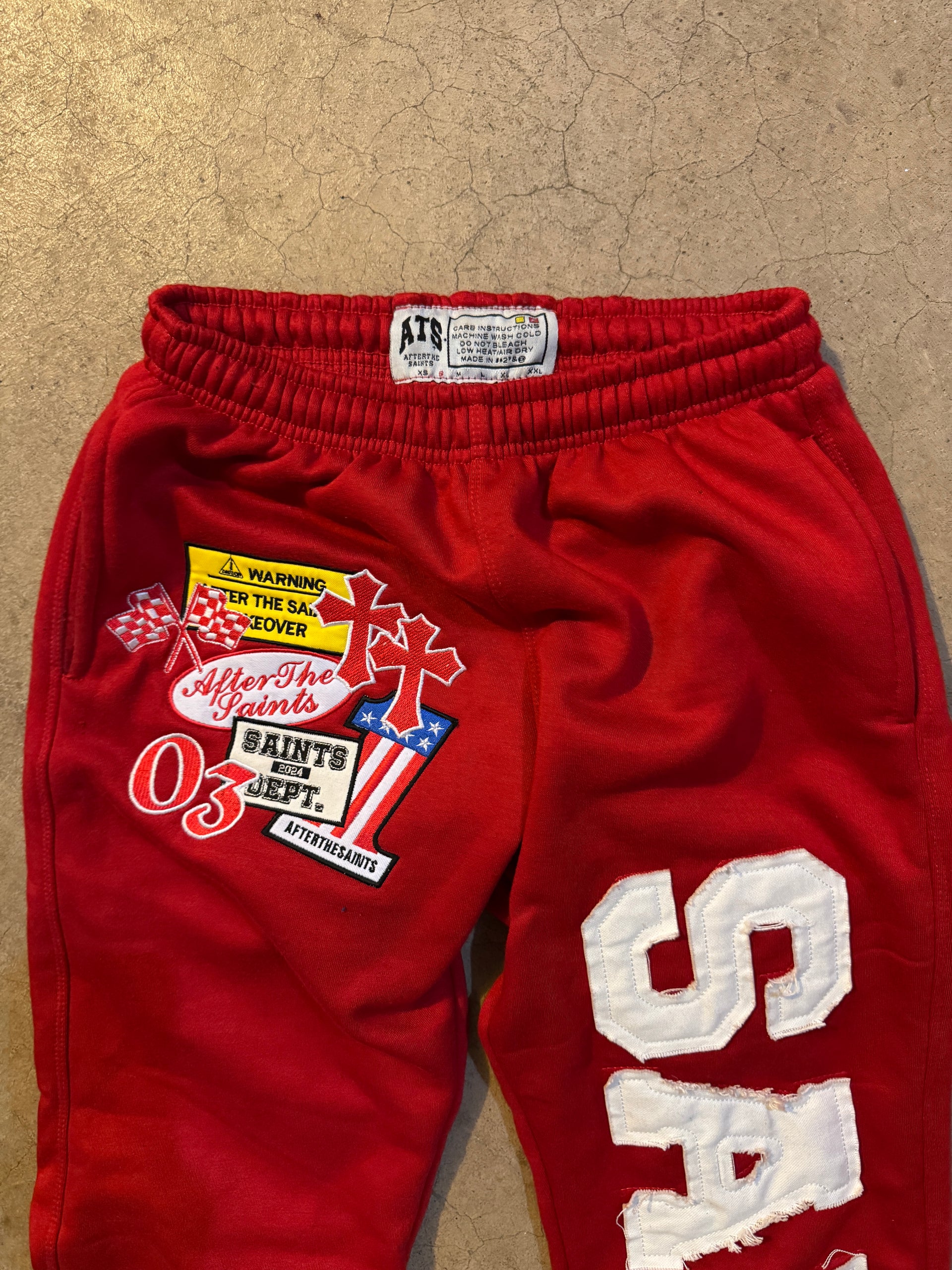 PATCHWORK RED SWEATS
