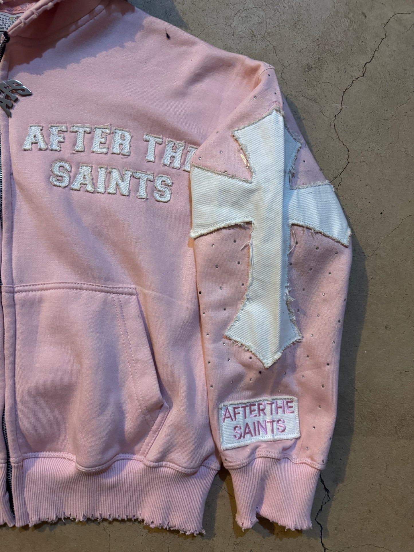 PATCHWORK PINK SAINTS ZIP UP