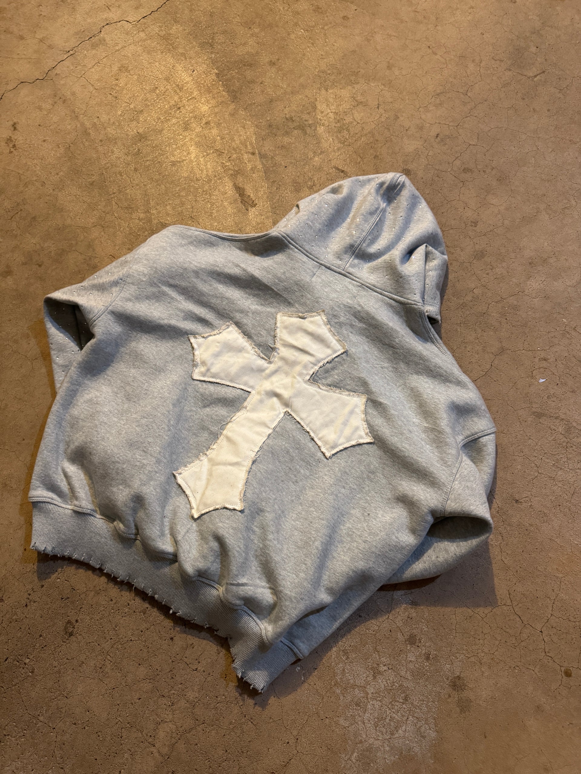 PATCHWORK GREY HOODIE