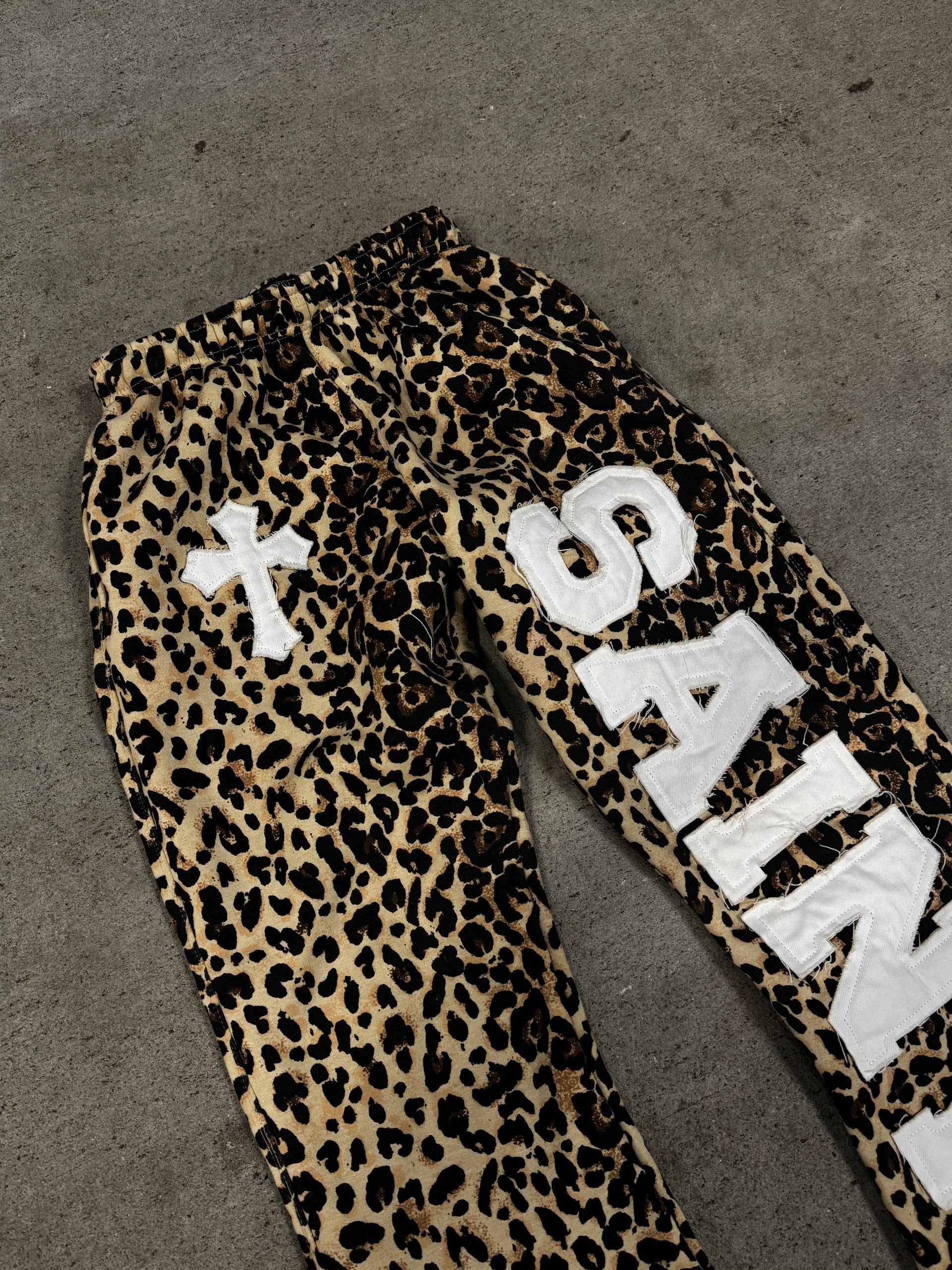 Cheetah Print “SAINTS” Flared Sweats